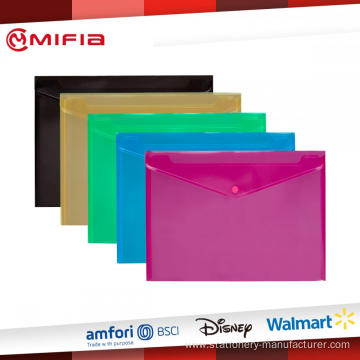 PP Translucent Envelope Folder with Button Snap